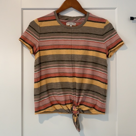 Madewell Tops - 🍋5/$25 Madewell Striped Tie Short Sleeve Top
